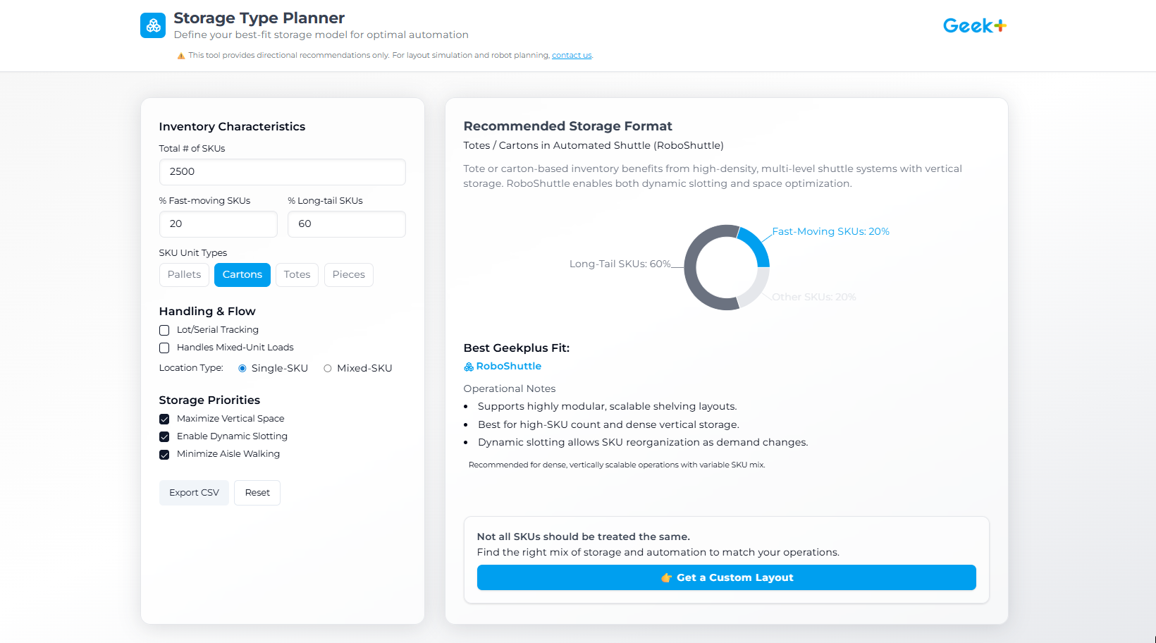 Storage Type Planner | Define Your Ideal Storage Model